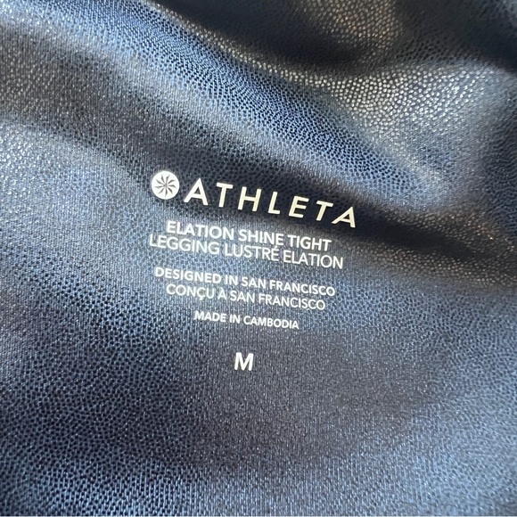 ATHLETA Elation Shine Tight Leggings Navy Blue Size Medium - Picture 9 of 10